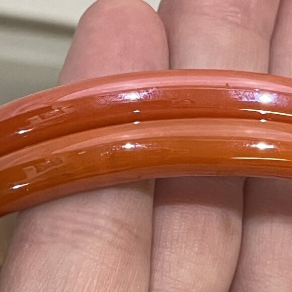 Set Of 2 Unbranded Vintage Orange Glass Bangle Bracelets - Picture 8 of 15